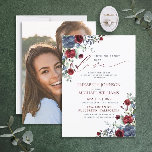 何にもこだわらず、ただ愛を。ブルーバーズガンディーのカジュアルフォト 招待状