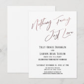 何にも奢らず、ただ愛を ローズゴールド シンプル エレガント 招待状 (正面/裏面)