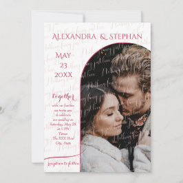 何にも奢らず、ただ愛を　台本　ピンク・マゼンタ　写真 招待状