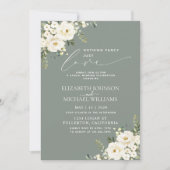 何にも飾らないただ愛おしいサージグリーンのウェディングフォト 招待状 (正面)