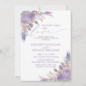 何にも飾らない　ただ愛を　ライラック ラベンダー フォト招待状 招待状 (正面)