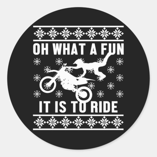何のおもしろいは醜いクリスマスバイクもしくは自転車に乗る人クリスマスギフトに乗る ラウンドシール (正面)