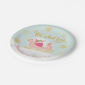 何のおもしろいクリスマスサンタそりの誕生日パーティー ペーパープレート (アングル)