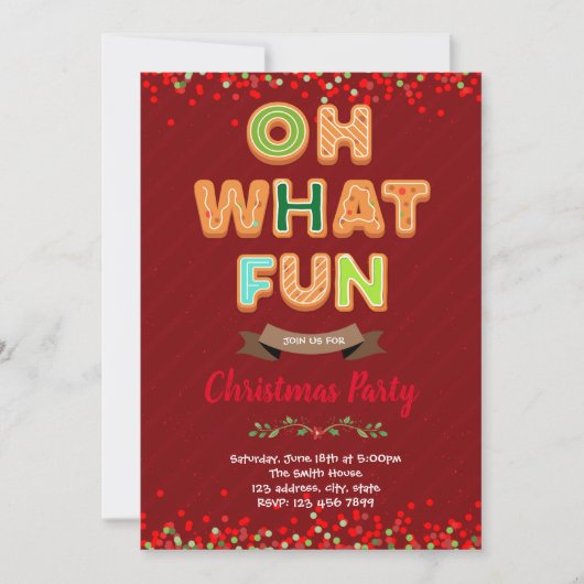 何のおもしろいクリスマスパーティの招待状 招待状 (正面)