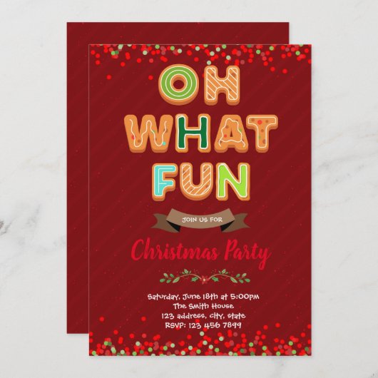 何のおもしろいクリスマスパーティの招待状 招待状 (正面/裏面)