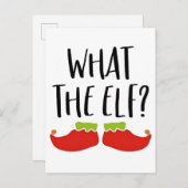 何のエルフ 面白いクリスマスエルフ サンタクロース インビテーションポストカード (正面/裏面)