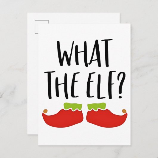 何のエルフ 面白いクリスマスエルフ サンタクロース インビテーションポストカード (正面/裏面)