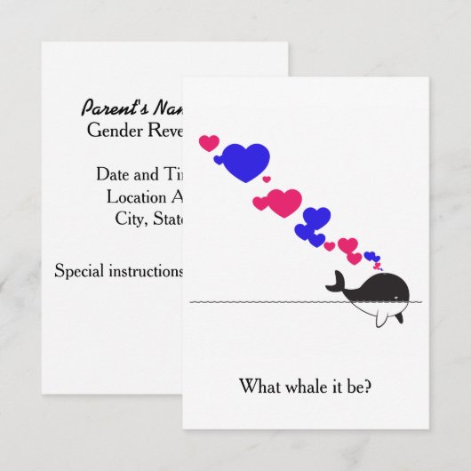 何のクジラだ？ 招待状 (正面/裏面)