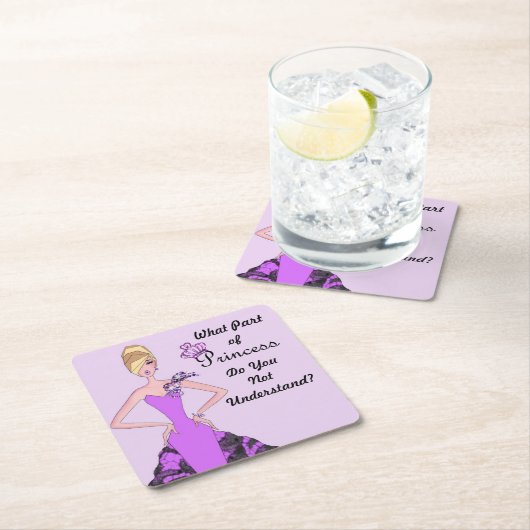 何のプリンセスが分からない？ スクエアペーパーコースター (インサイチュ)