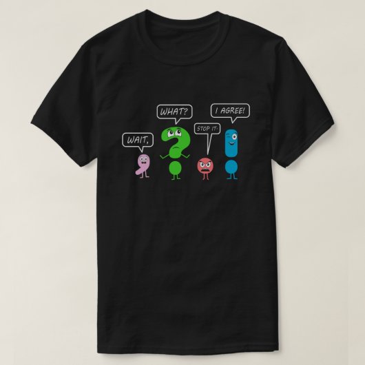 何の句読点おもしろい先生プレゼント Tシャツ (デザイン正面)