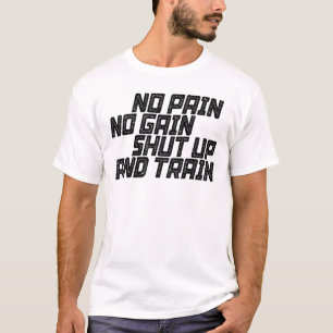 何の痛みも何の利益も停止し、トレーニング Tシャツ