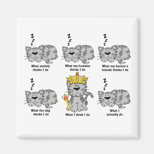 何の考え猫 マグネット (正面)