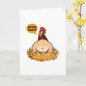 何の鶏お尻のおもしろいジョーク カード (黄色い花)