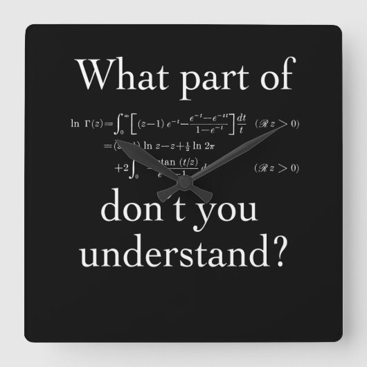 何の…暗い部分が白 スクエア壁時計 (正面)