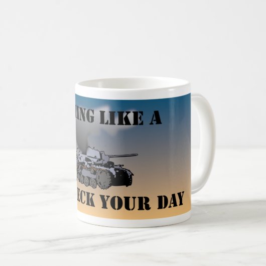 何もあなたの日を破壊するのを1つが好みません コーヒーマグカップ (正面右)