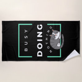 何もおもしろいし忙しない猫 ビーチタオル