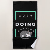 何もおもしろいし忙しない猫 ビーチタオル (正面)