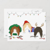 何もお尻はブルドッグ・クリスマス シーズンポストカード (正面/裏面)