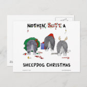 何もお尻Aシェプドッグのクリスマス シーズンポストカード (正面/裏面)