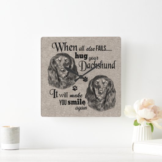 何もかも失敗した時のダシュント・アート引用文 スクエア壁時計 (ホーム)