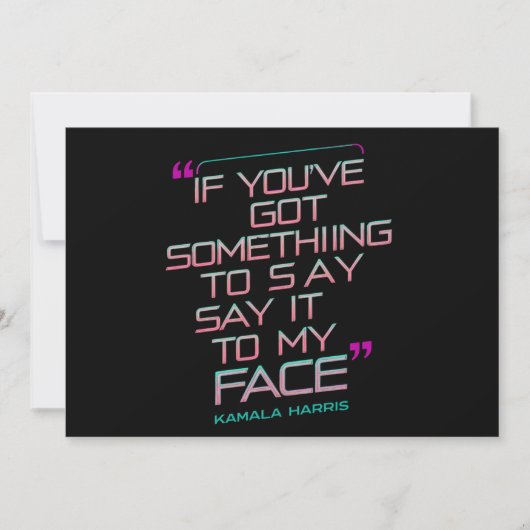 何もしか私の得顔に言いたいことがある 招待状 (正面)