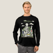 何もしないことが本業 面白い暇人 トライブレンドTシャツ (正面全体)