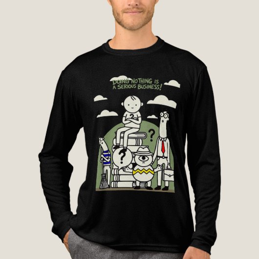 何もしないことが本業 面白い暇人 トライブレンドTシャツ (正面)