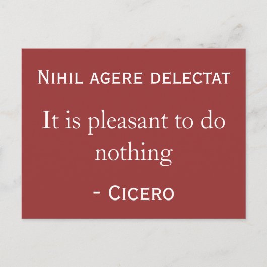 何もしないのは愉快だ ポストカード (正面)