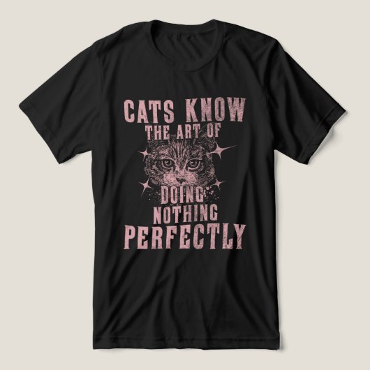 何もしないマスター – リラックスの猫好き トライブレンドTシャツ (デザイン正面)