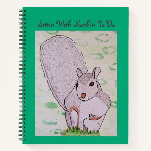 何もしない灰色のリスの座り ノートブック (正面)