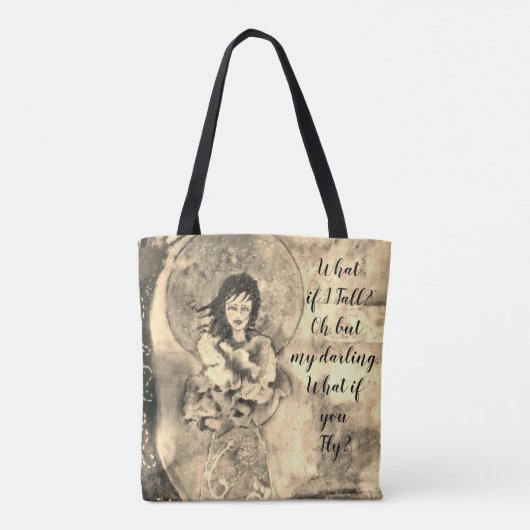 何もしの秋?セピア調オリジナルのアートワーク トートバッグ (裏面)