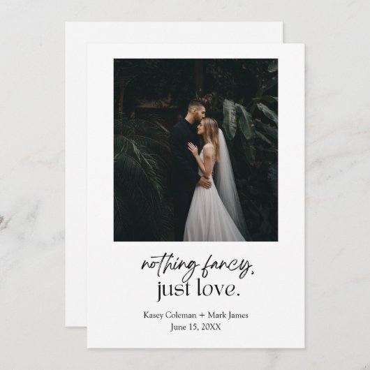 何もなファンシーい、ただの恋愛の発表 招待状 (正面/裏面)