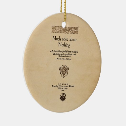 何もについての多くの騒ぎへの前部部分Quarto セラミックオーナメント (右)