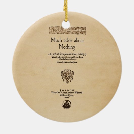 何もについての多くの騒ぎへの前部部分Quarto セラミックオーナメント (裏面)