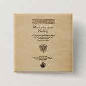 何もについての多くの騒ぎへの前部部分Quarto 缶バッジ (正面)