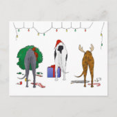 何もグレイハウンドのクリスマスを接合しません シーズンポストカード (正面)