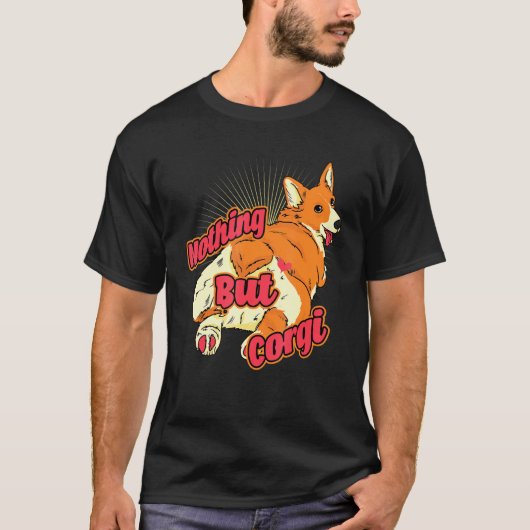 何もコーギコルギお尻コルギドッグ Tシャツ (正面)