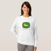何もコーギーの女性Longsleeveティーのように走りません Tシャツ (正面フル)