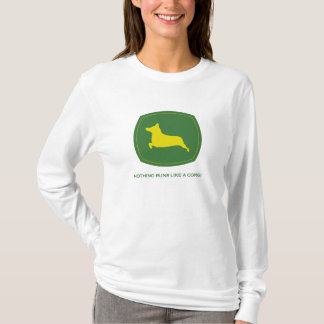 何もコーギーの女性Longsleeveティーのように走りません Tシャツ