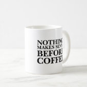 何もコーヒーおもしろいなオフィスの前に意味を成していません コーヒーマグカップ (正面右)
