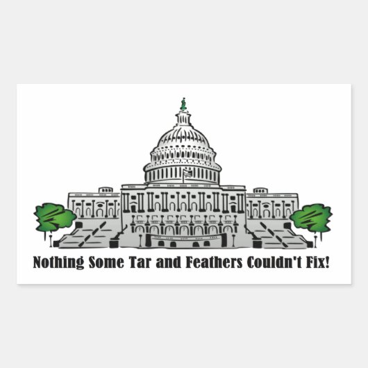 何もタールと羽が直せなかった 長方形シール (正面)