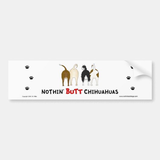 何もチワワのバンパーステッカーを接合しません バンパーステッカー (正面)