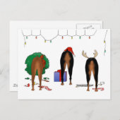 何もドーベルマン犬のクリスマスを接合しません シーズンポストカード (正面/裏面)