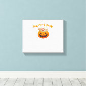 何もナース、ハロウィーンの不気味Pumpki キャンバスプリント (インサイチュ (ウッドフロア))