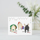 何もパグのクリスマスを接合しません シーズンポストカード (スタンド正面)