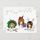 何もビーグル犬のクリスマスを接合しません シーズンポストカード (正面/裏面)