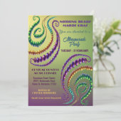 何もビーズマルディグラスカラーズマスカレードパーティー 招待状 (スタンド正面)