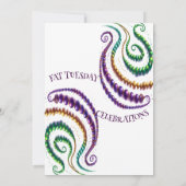 何もビーズマルディグラスカラーズマスカレードパーティー 招待状 (裏面)