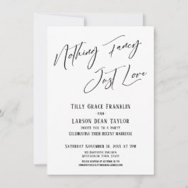 何もファンシーないジャストラヴシンプルタイポグラフィ 招待状