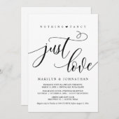 何もファンシーない、ただの愛、ブラック、結婚の駆け落ち 招待状 (正面/裏面)